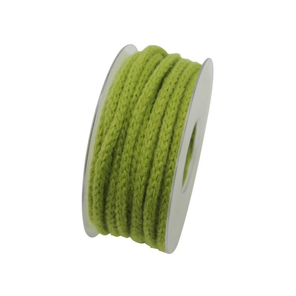ROTOLO TRECCIA LANA VERDE MELA 6MMX20MT